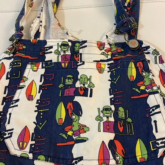 Vintage Wilbur kookmeyer cartoon surf capri overalls 90s Small - Picture 5 of 9